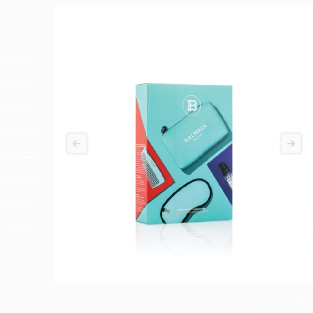 008 BALMAIN PARIS LIMITED EDITION Turquoise Cosmetic Bag BALMAINHAIR NEW - Picture 3 of 5